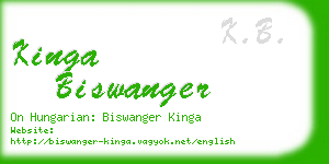 kinga biswanger business card